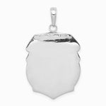 14K White Gold Polished Large Saint Michael Protect Us Medal Pendant - Product Photo