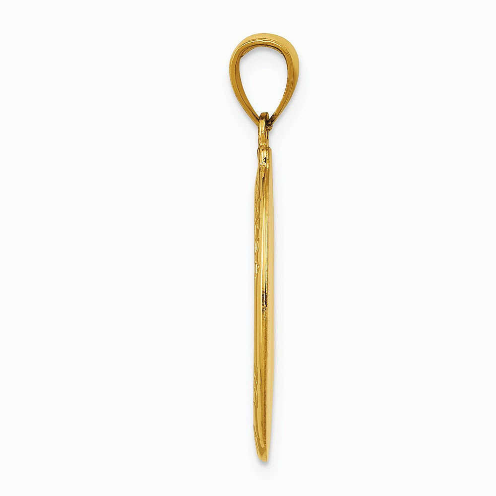 14K Yellow Gold Saint Theresa Oval Medal Pendant - Product Photo