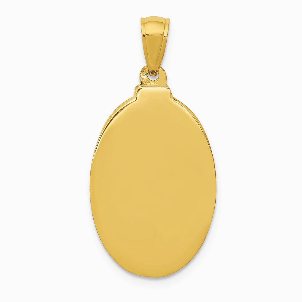 14K Yellow Gold Saint Theresa Oval Medal Pendant - Product Photo