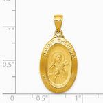 14K Yellow Gold Saint Theresa Oval Medal Pendant - Product Photo