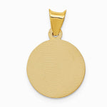 14K Yellow Gold Polished and Diamond-Cut Baptism Circle Pendant - Product Photo