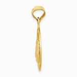 14K Yellow Gold Polished and Diamond-Cut Baptism Circle Pendant - Product Photo