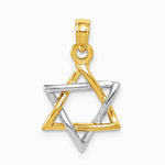 10K / 14K Two-tone Polished Star of David Pendant - Product Photo