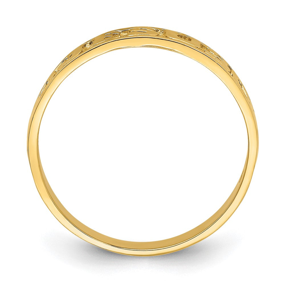 14K Yellow Gold Gold Polished Jesus w/Hearts Ring - Product Photo