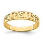 14K Yellow Gold Gold Polished Jesus w/Hearts Ring - Product Photo