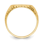 14K Gold Polished Baby Rectangle Signet w/Stripes Ring - Product Photo