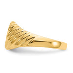 14K Gold Polished Baby Rectangle Signet w/Stripes Ring - Product Photo