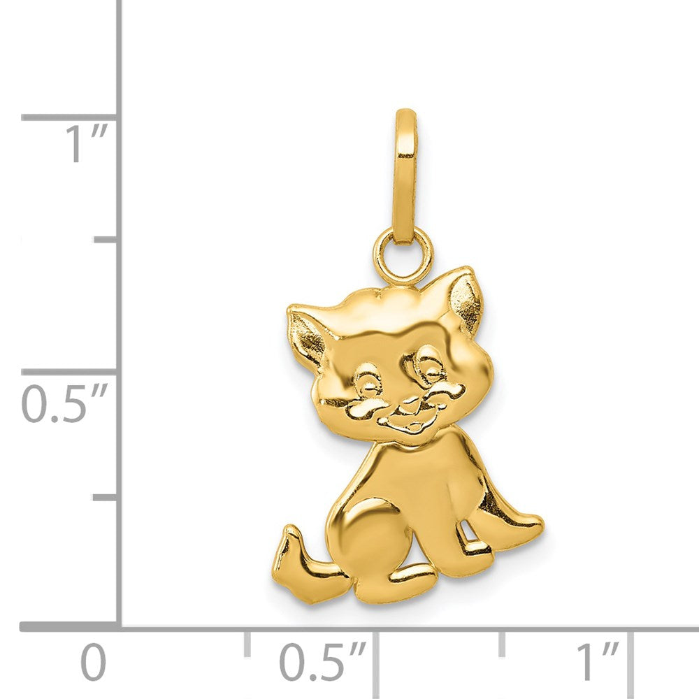14k Polished Moveable Cat Pendant - Product Photo