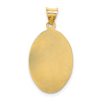 14K Yellow & Rhodium with Rhodium Diamond-Cut Lady Of Guadalupe Oval Pendant - Product Photo