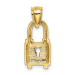 14K Polished Lock Charm - Product Photo