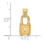 14K Polished Lock Charm - Product Photo