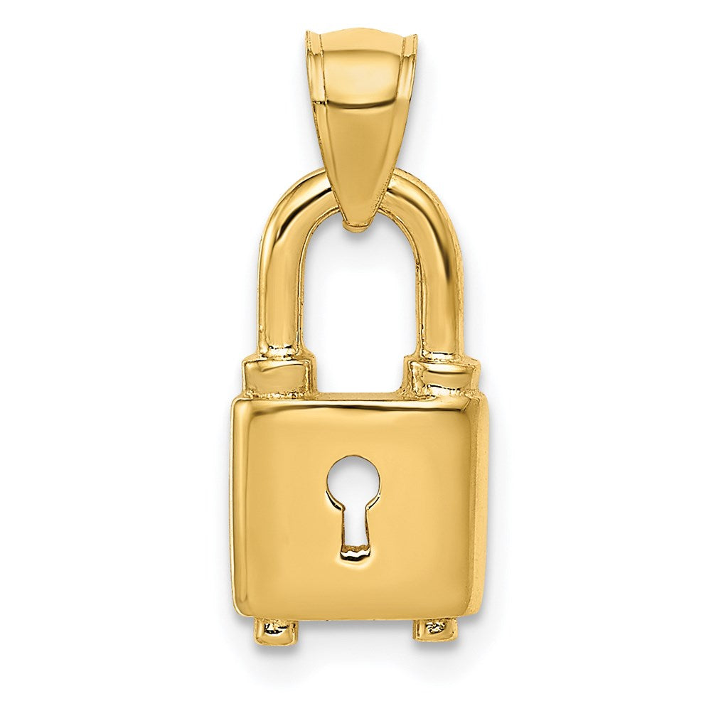 14K Polished Lock Charm - Product Photo
