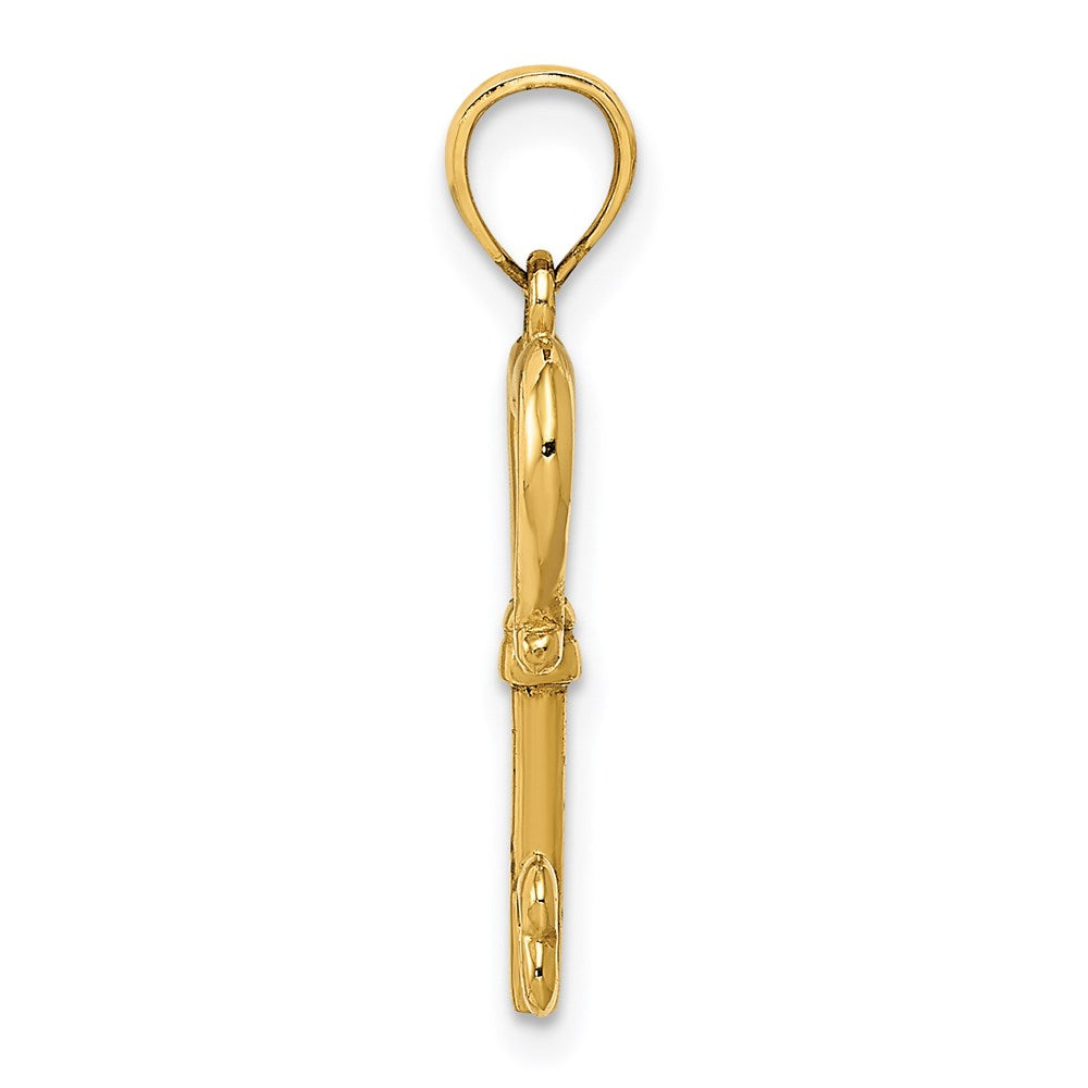 14k Polished 3D Heart Key Pendant - Product Photo