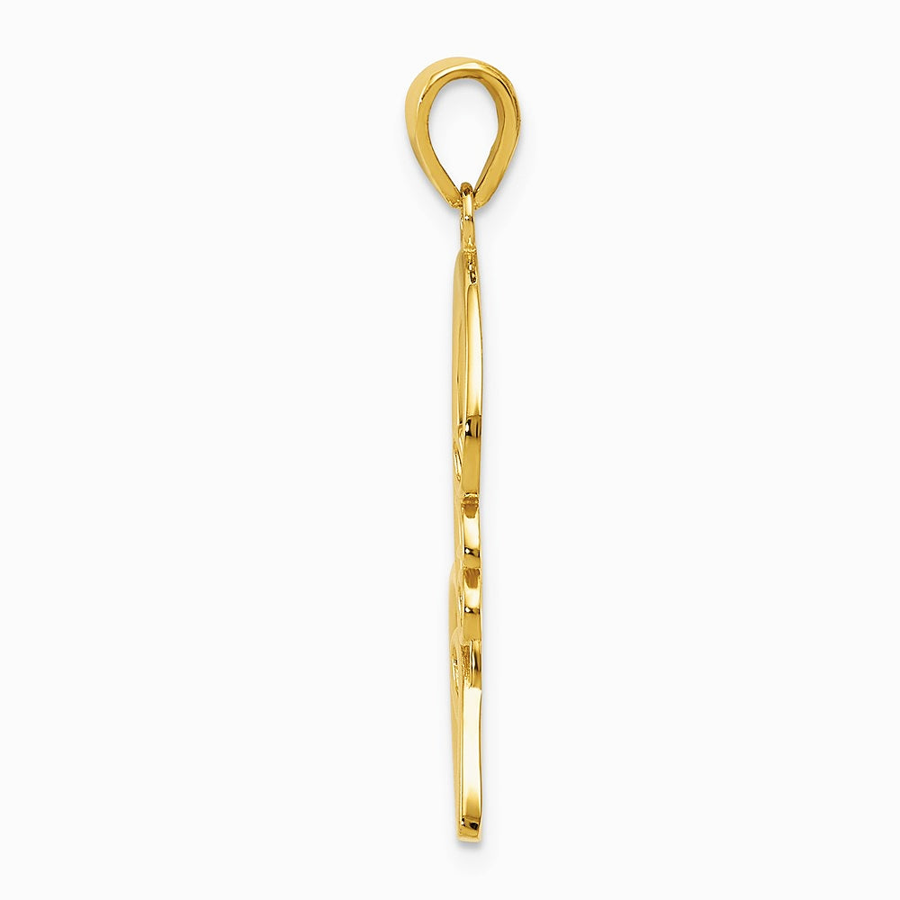 14K Yellow Gold Gold Polished LOVE Heart Pendant - Product Photo