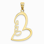 14K Yellow Gold Gold Polished LOVE Heart Pendant - Product Photo