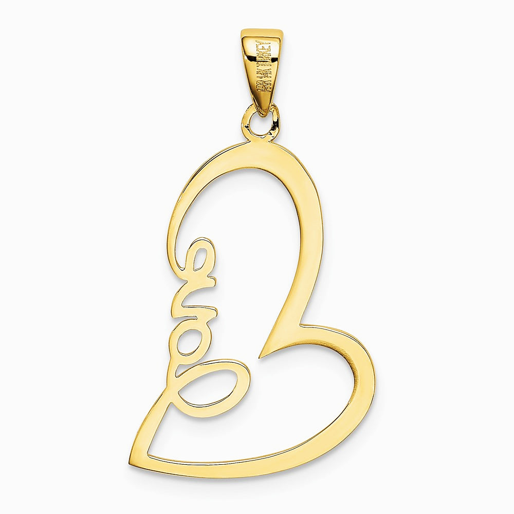 14K Yellow Gold Gold Polished LOVE Heart Pendant - Product Photo
