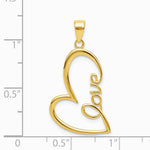 14K Yellow Gold Gold Polished LOVE Heart Pendant - Product Photo