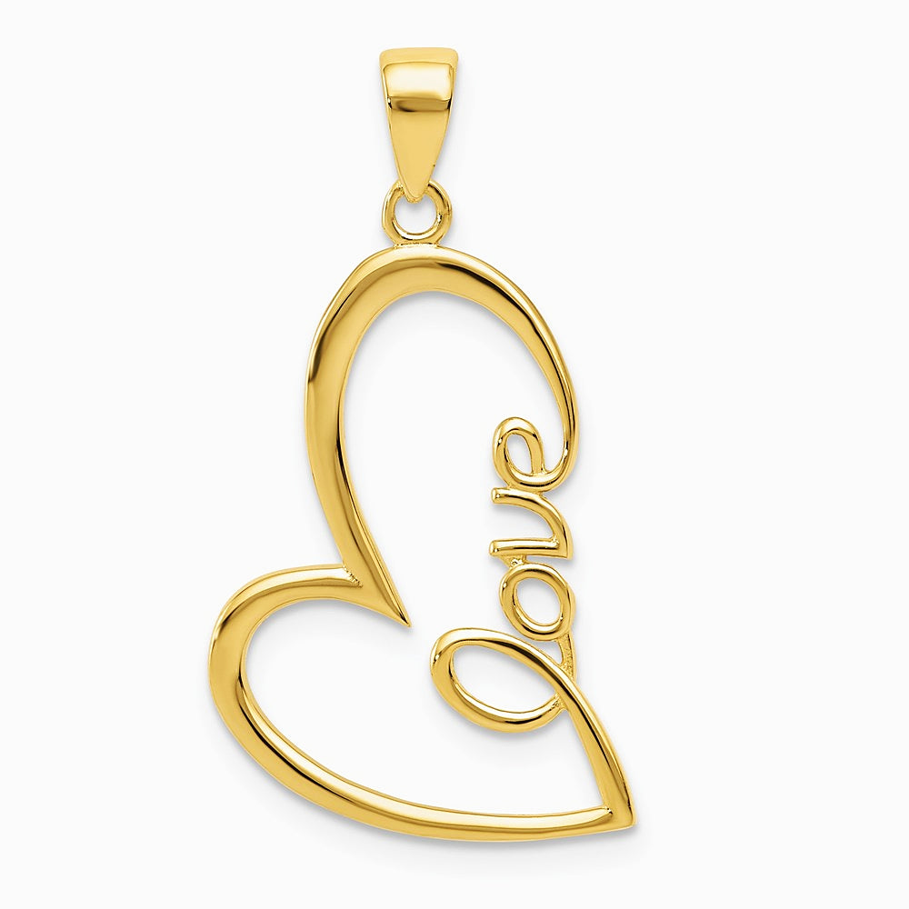 14K Yellow Gold Gold Polished LOVE Heart Pendant - Product Photo