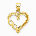 14K Yellow & Rhodium with White Rhodium Infinity Heart Pendant - Product Photo