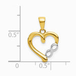 14K Yellow & Rhodium with White Rhodium Infinity Heart Pendant - Product Photo