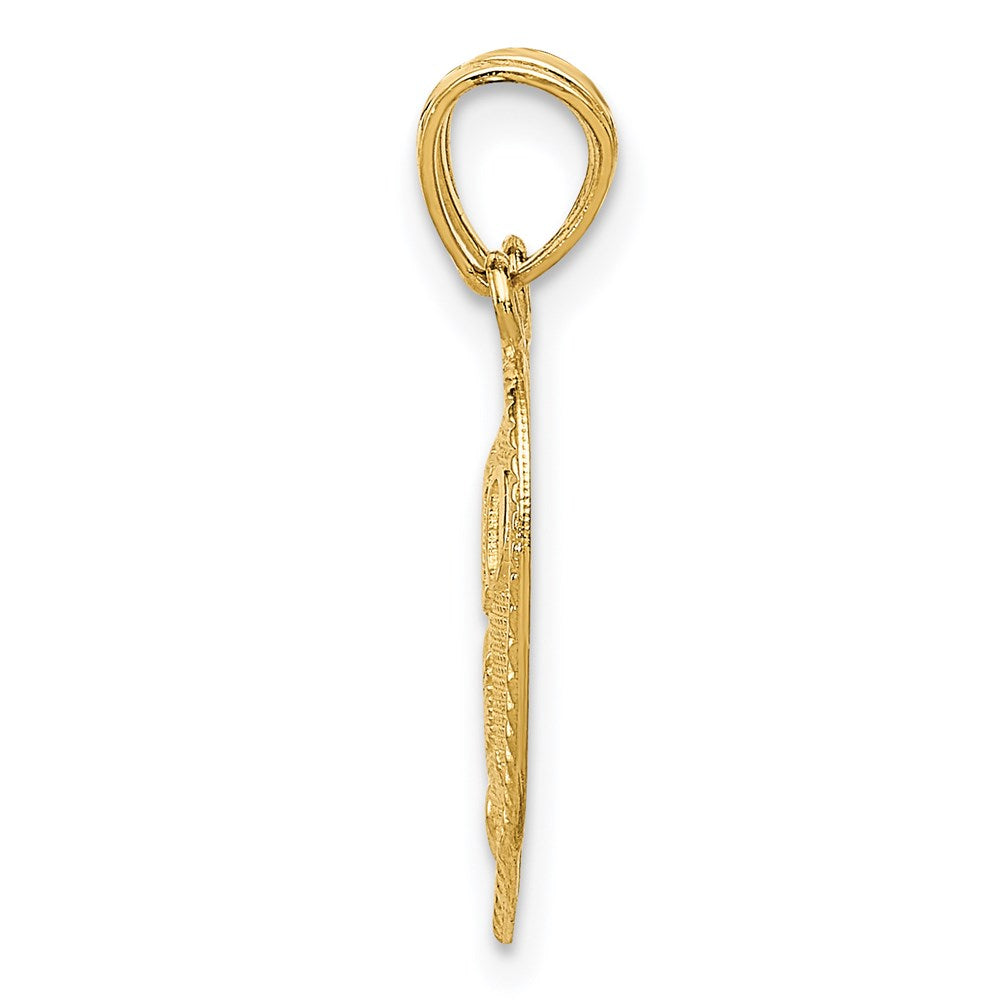 14k Break Apart Diamond-cut TE AMO Heart Pendant - Product Photo