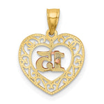 14k Two-tone Diamond-cut 15 Pendant - Product Photo