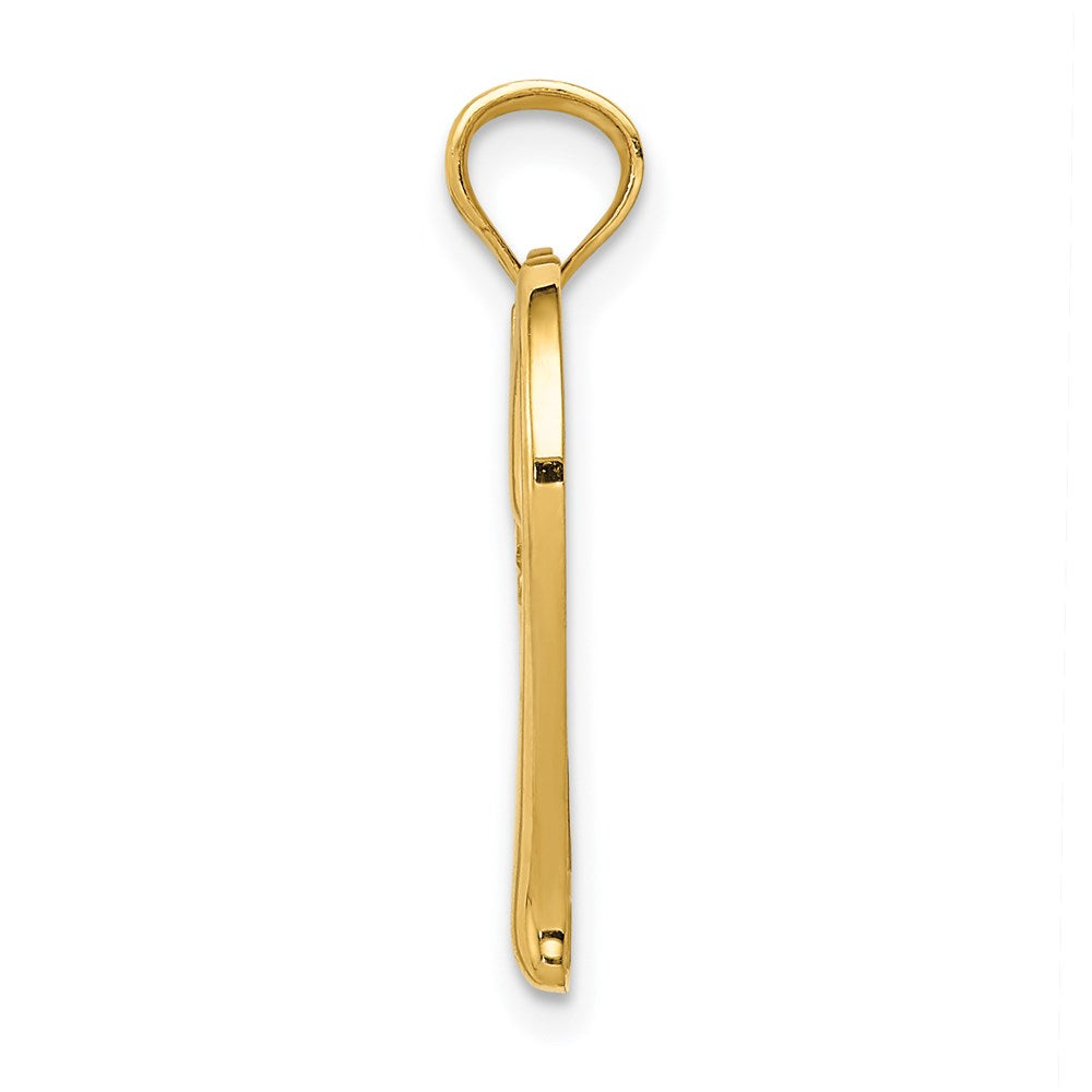 14K Yellow Gold Polished MOM in Heart with Infinity Symbol Pendant - Product Photo