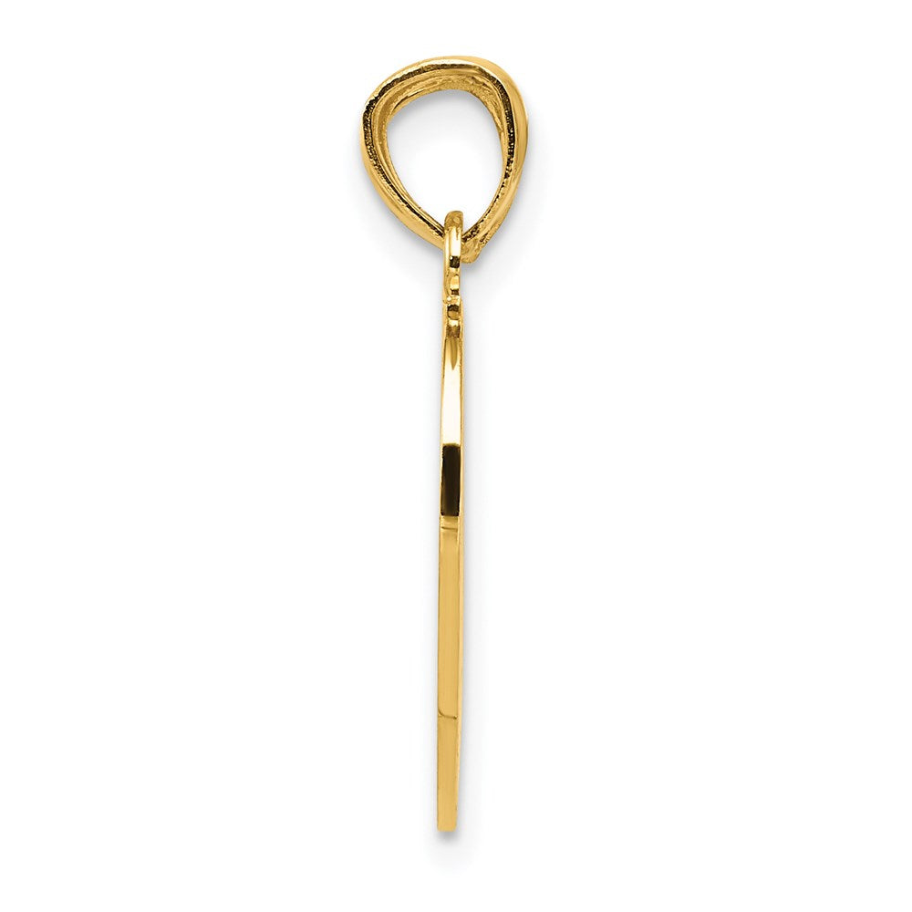 14K Yellow Gold Satin and Polished DAUGHTER-MOM Break Apart Heart Pendant - Product Photo