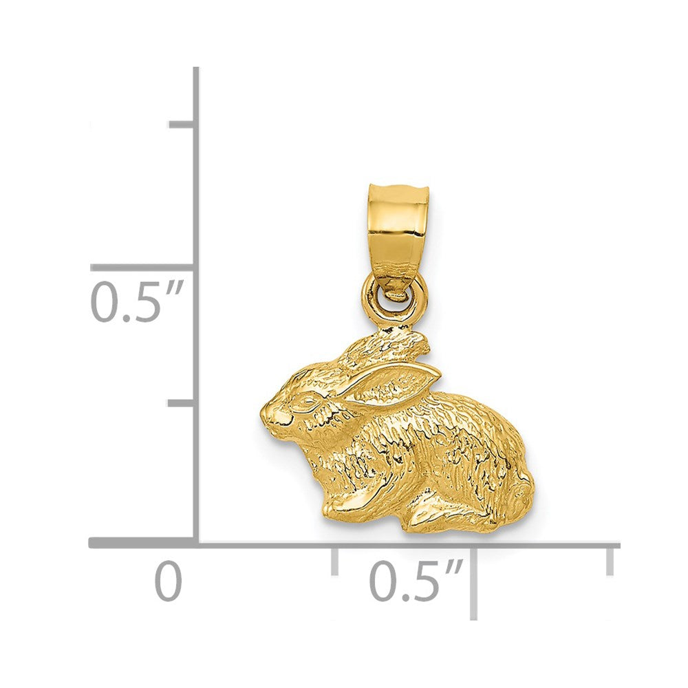 14k Polished Rabbit Pendant - Product Photo