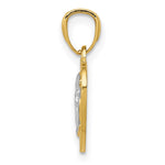 14k w/Rhodium Polished Guardian Angel in Heart Pendant - Product Photo