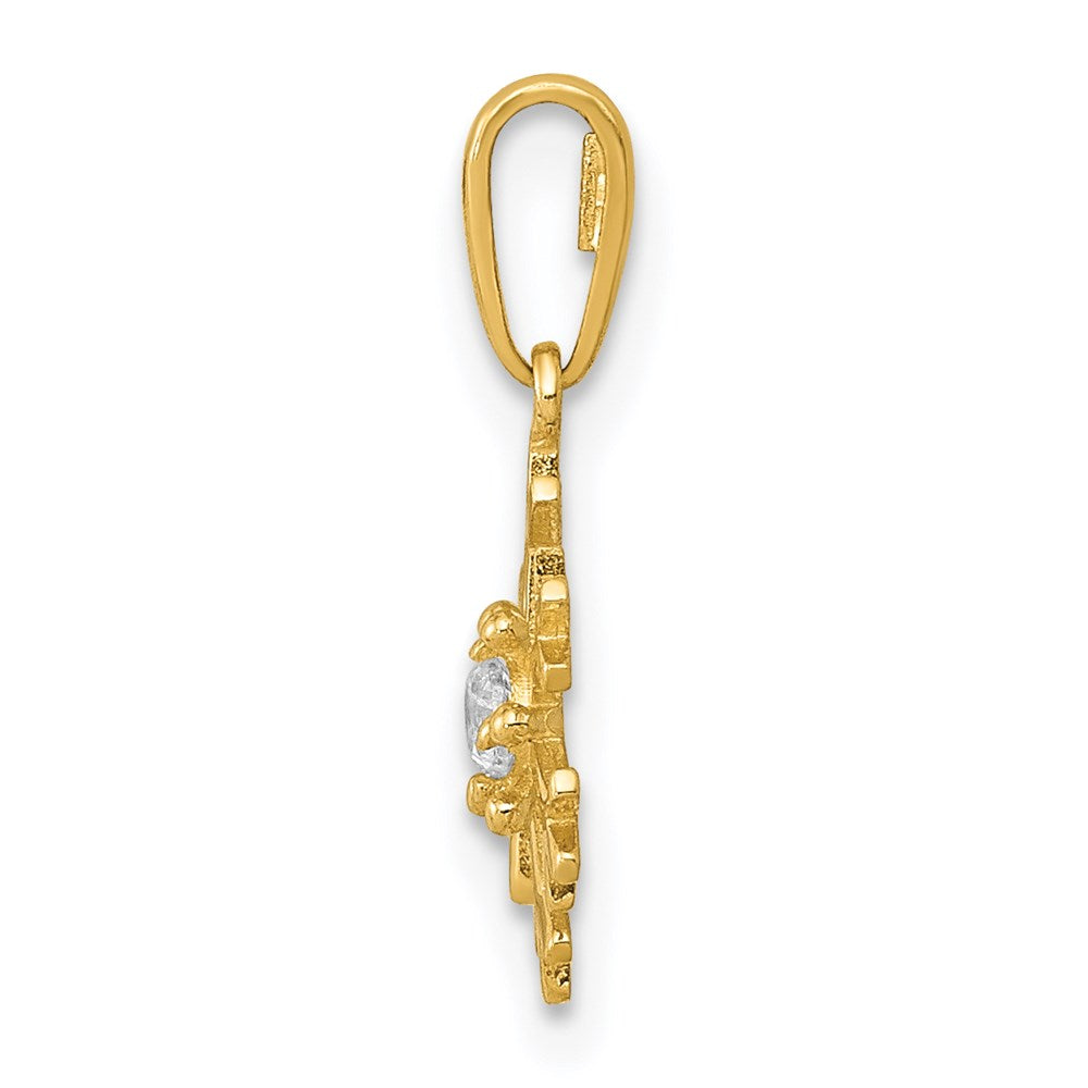 14k Polished CZ Snowflake Charm - Product Photo