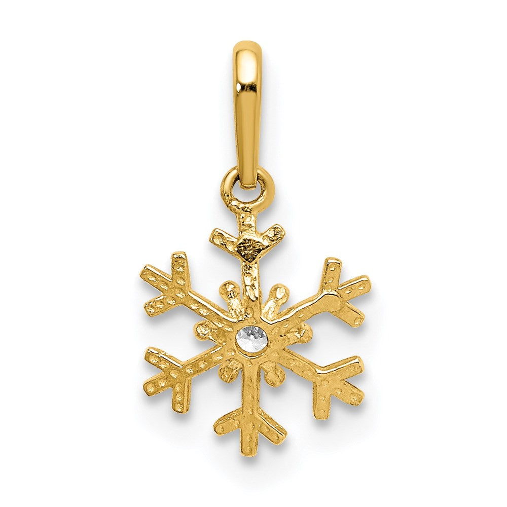 14k Polished CZ Snowflake Charm - Product Photo