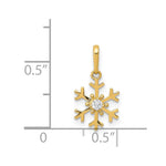 14k Polished CZ Snowflake Charm - Product Photo