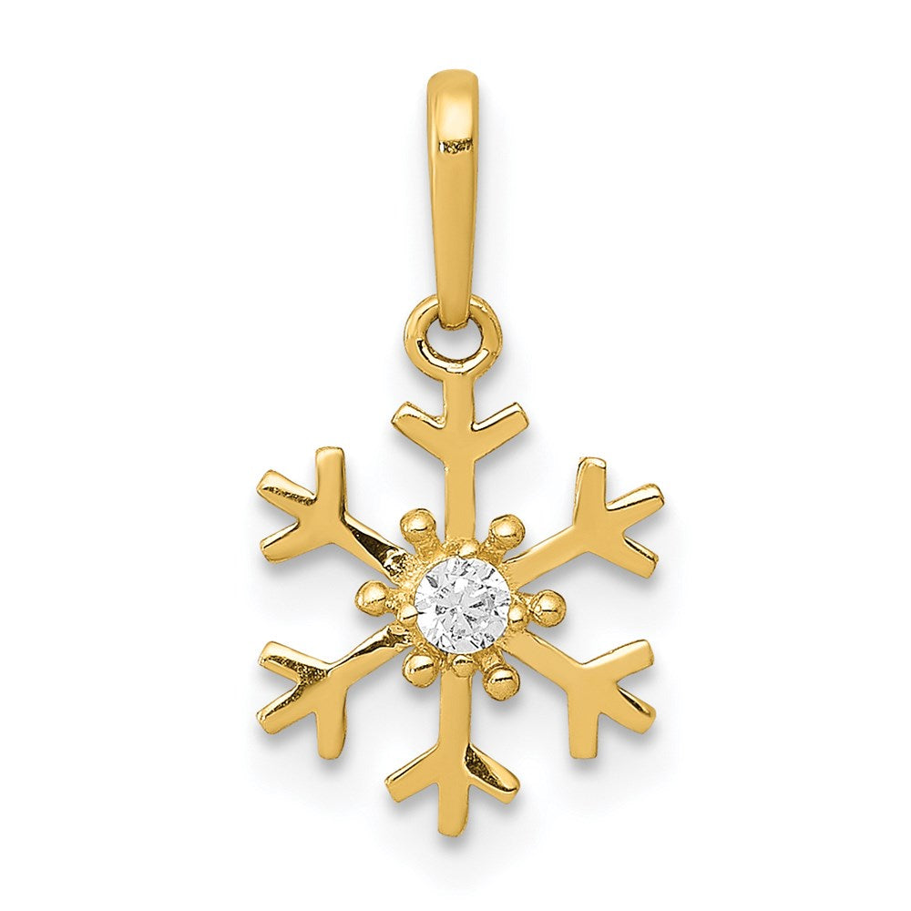 14k Polished CZ Snowflake Charm - Product Photo