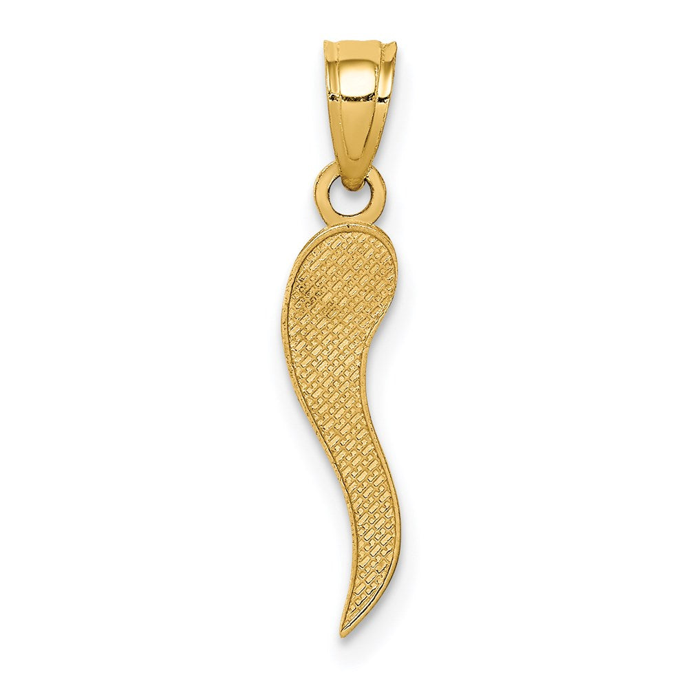 10K / 14K Yellow Gold Italian Horn Pendant - Product Photo