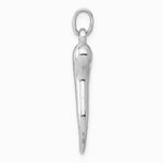 10K / 14K White Gold Italian Horn Charm - Product Photo