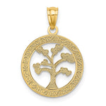 14K Yellow Gold Polished ONE FAMILY MANY HEARTS Tree Pendant - Product Photo