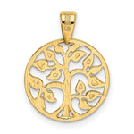 14K Yellow Gold Gold Polished Tree in Circle Pendant - Product Photo