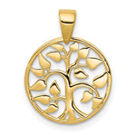 14K Yellow Gold Gold Polished Tree in Circle Pendant - Product Photo