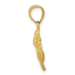 14k Satin Diamond-cut Sunflower Pendant - Product Photo