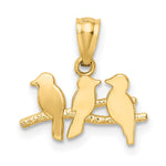 14k Polished Three Birds on a Branch Pendant - Product Photo