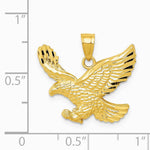 10K / 14K Yellow Gold Diamond-cut Eagle Pendant - Product Photo