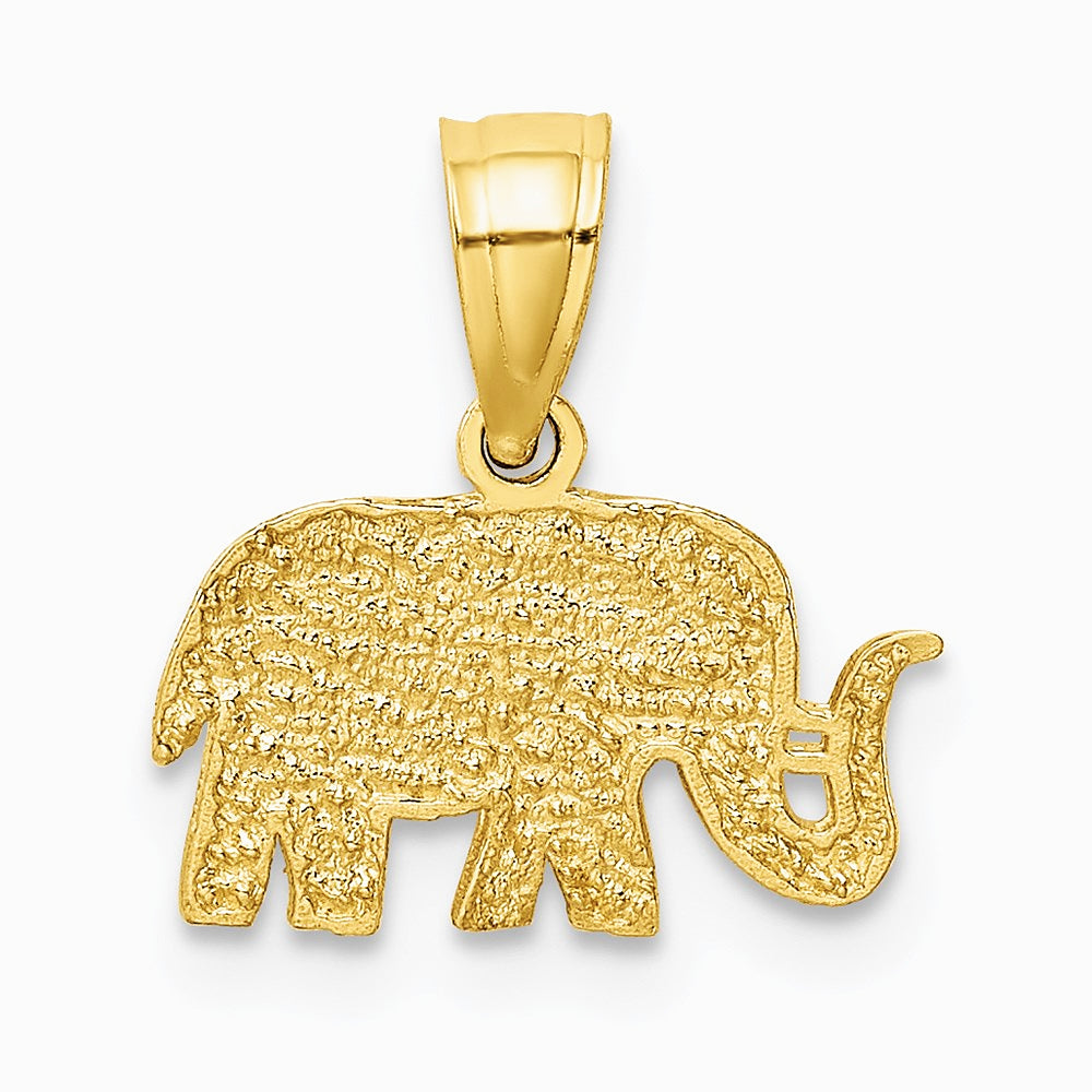 10K / 14K Yellow Gold Polished Elephant Pendant - Product Photo