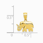 10K / 14K Yellow Gold Polished Elephant Pendant - Product Photo