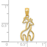14K Polished Interlocking Giraffes Pendant - Product Photo