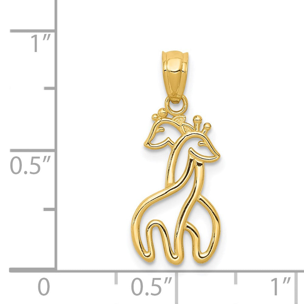 14K Polished Interlocking Giraffes Pendant - Product Photo