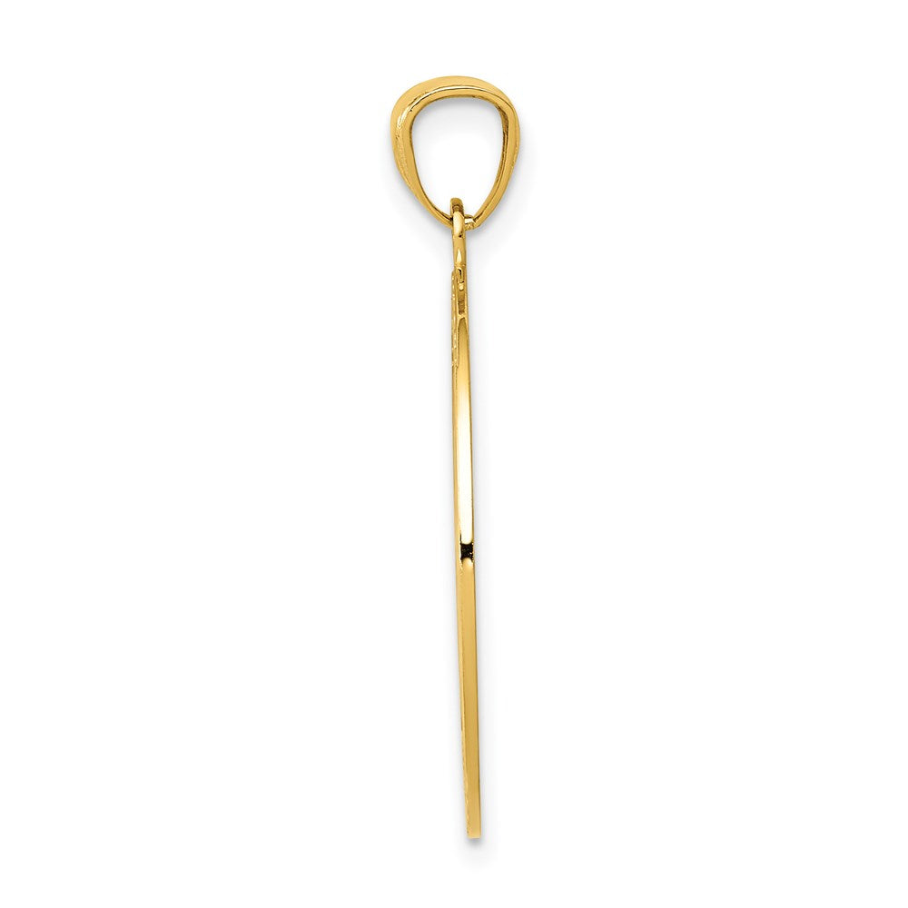 14K Satin / Polished Lost Without You Compass Pendant - Product Photo