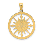14K Satin / Polished Lost Without You Compass Pendant - Product Photo