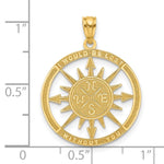 14K Satin / Polished Lost Without You Compass Pendant - Product Photo