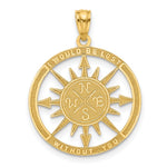 14K Satin / Polished Lost Without You Compass Pendant - Product Photo